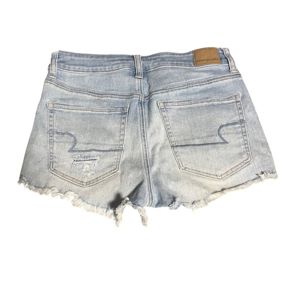 American Eagle Hi Rise Shortie Shorts Womens Size 6 Distressed/Destroyed Denim - Picture 2 of 10